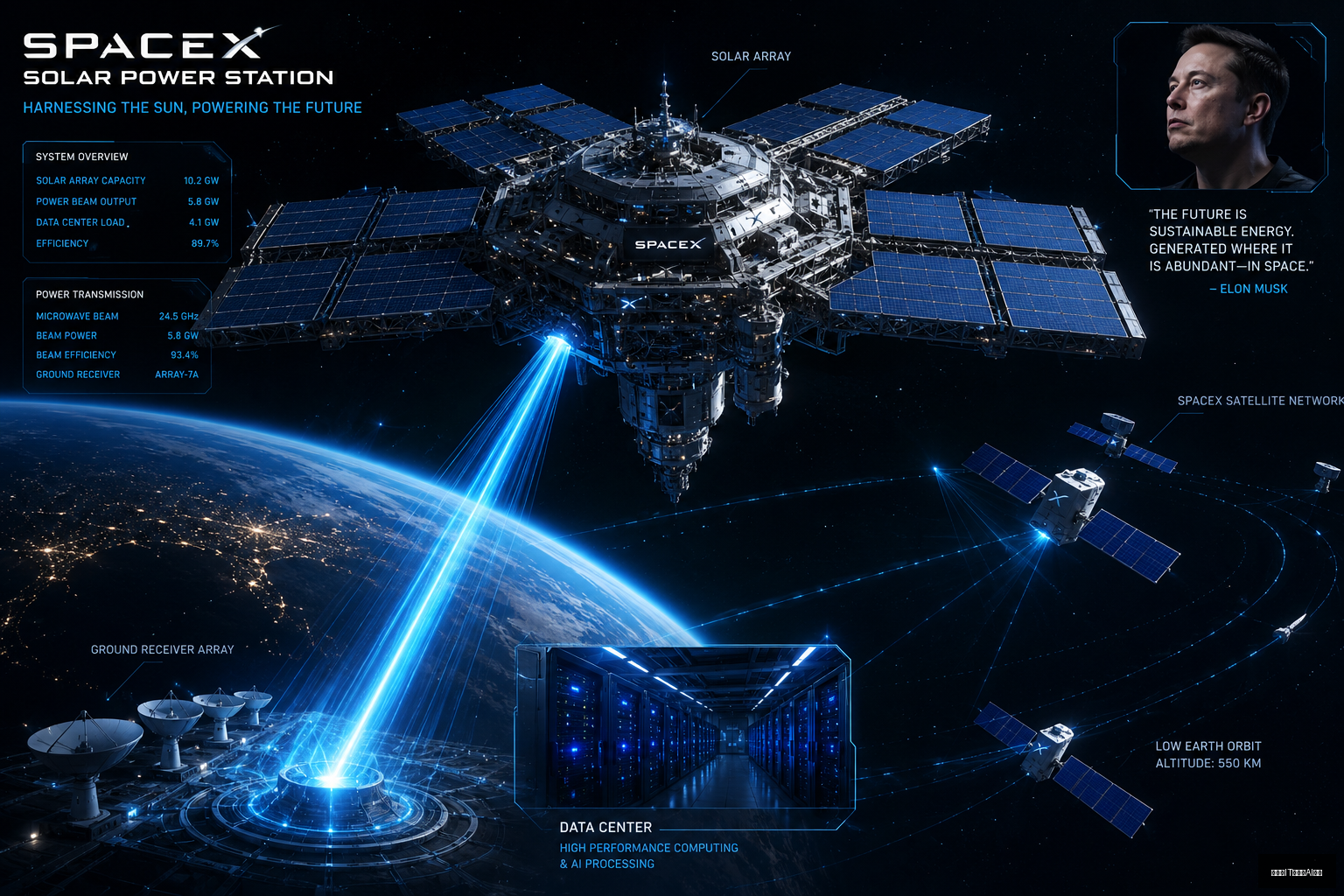 SpaceX太空光伏概念图