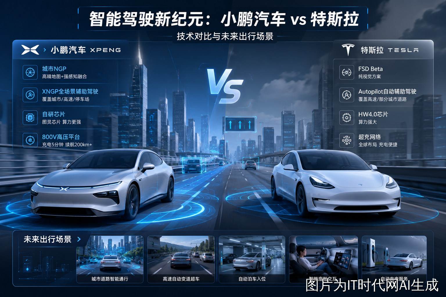 小鹏与特斯拉自动驾驶技术对比