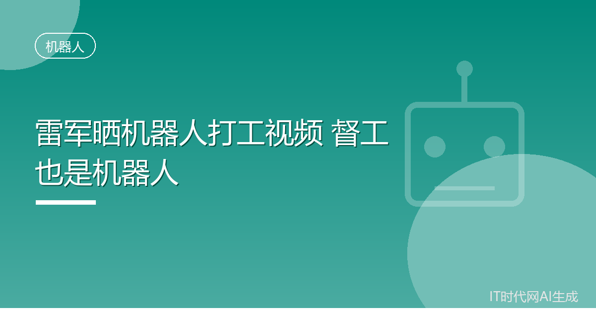 雷军晒机器人打工视频 督工也是机器人