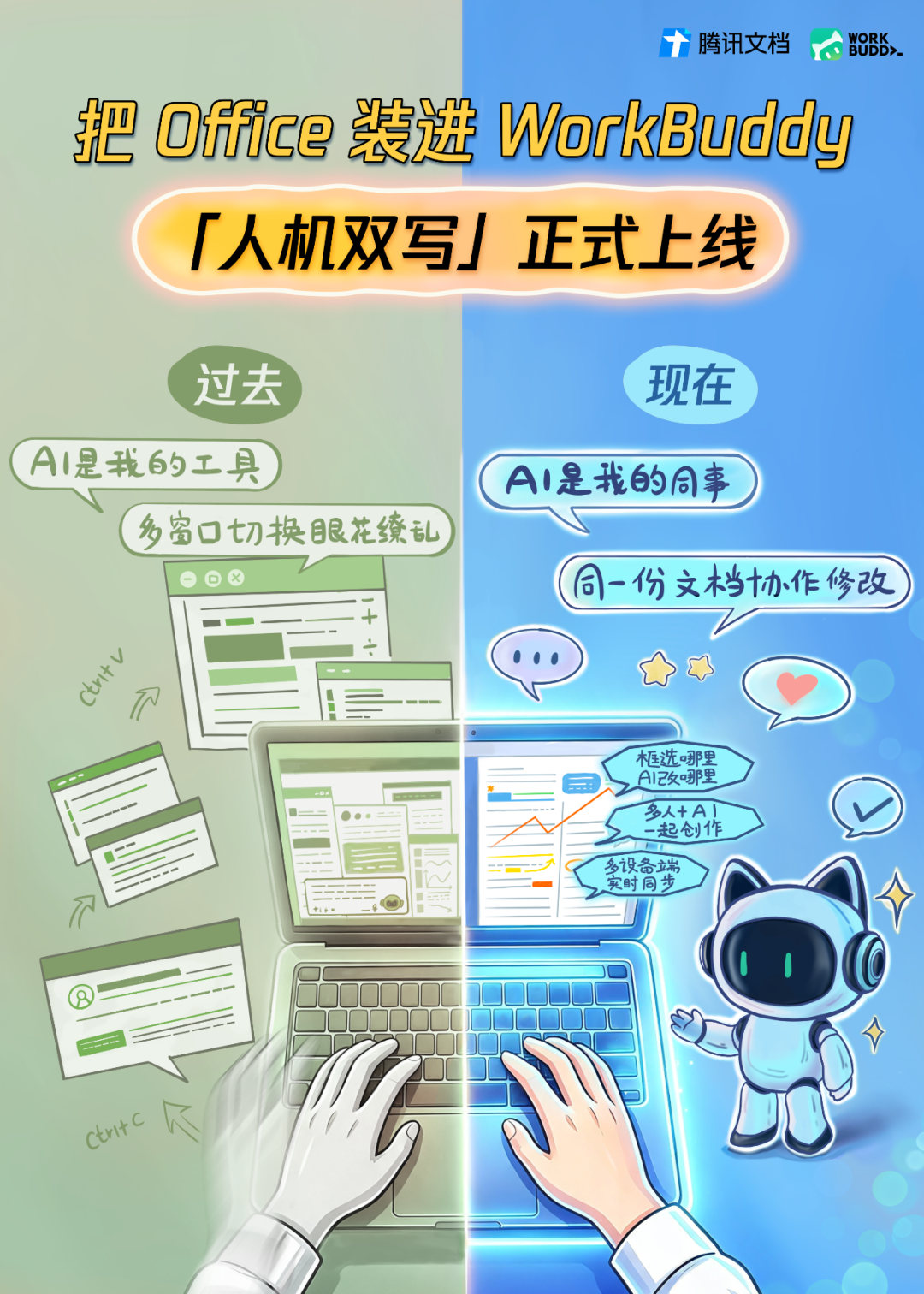 腾讯WorkBuddy更新支持人与AI在同一文档共写