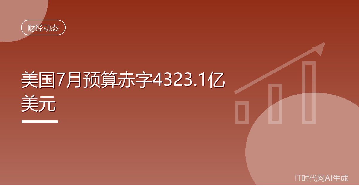 美国7月预算赤字4323.1亿美元