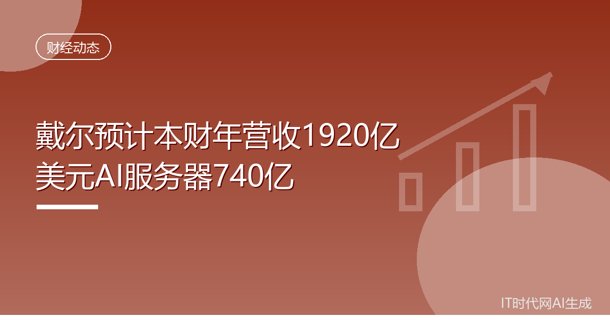 戴尔预计本财年营收1920亿美元AI服务器740亿